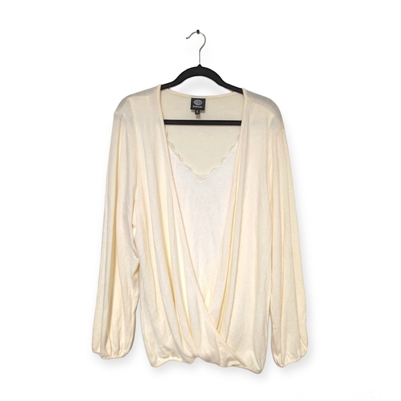 bobeau Tops - Bobeau Cream Puffy Long Sleeve w/ Tank